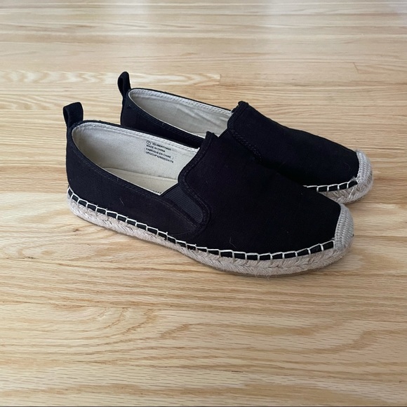 Espadrilles Rope Sole Black Canvas Shoes 7 - Picture 6 of 7